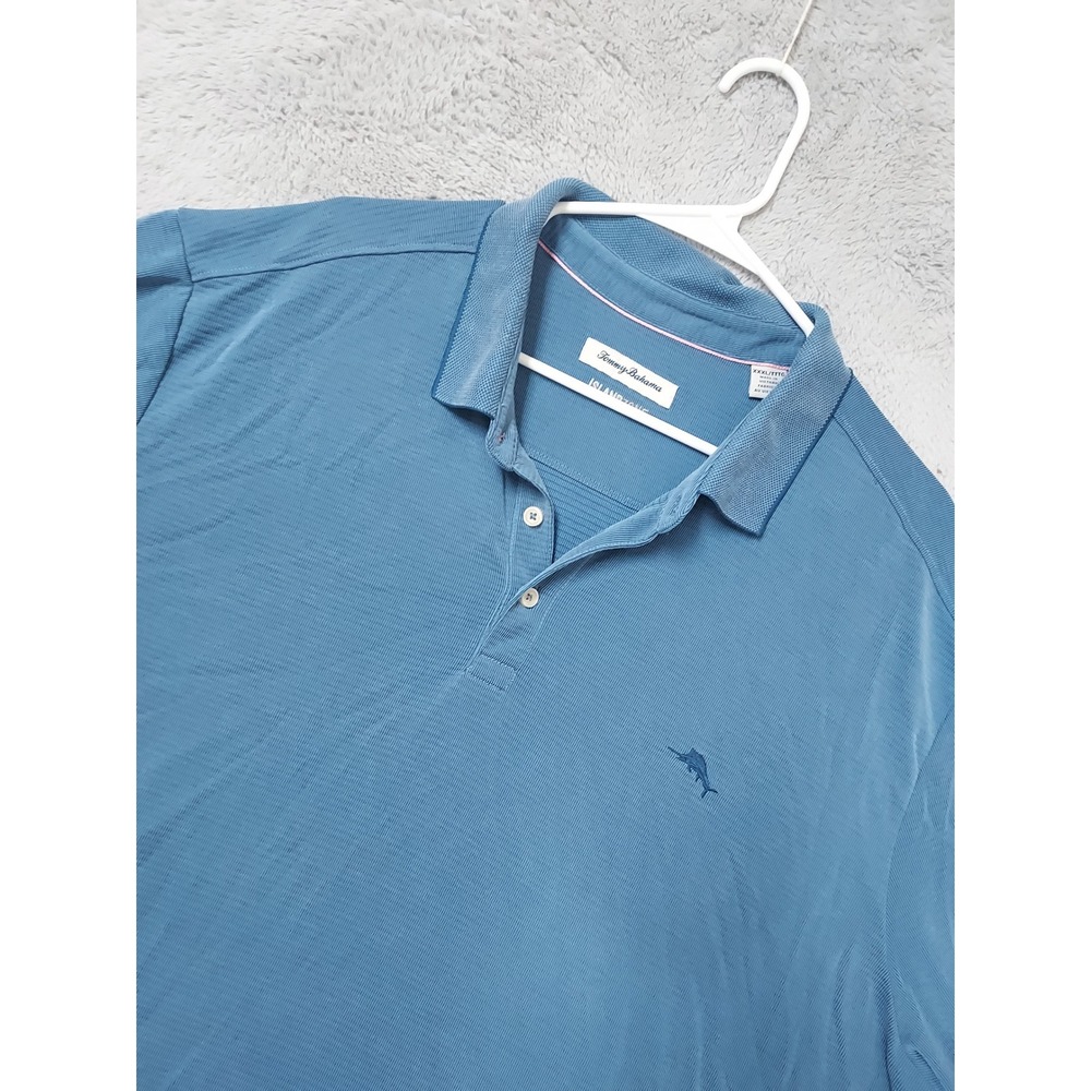 Tommy Bahama Polo Shirt Mens XXXL 3XL Modal Blend Island Zone Short Sleeve Blue